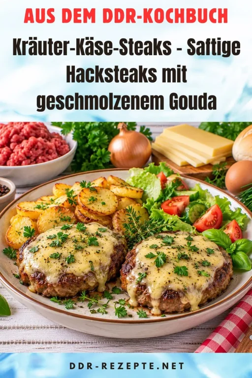 Kräuter-Käse-Steaks – Saftige Hacksteaks mit geschmolzenem Gouda