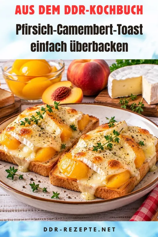 Pfirsich-Camembert-Toast einfach überbacken