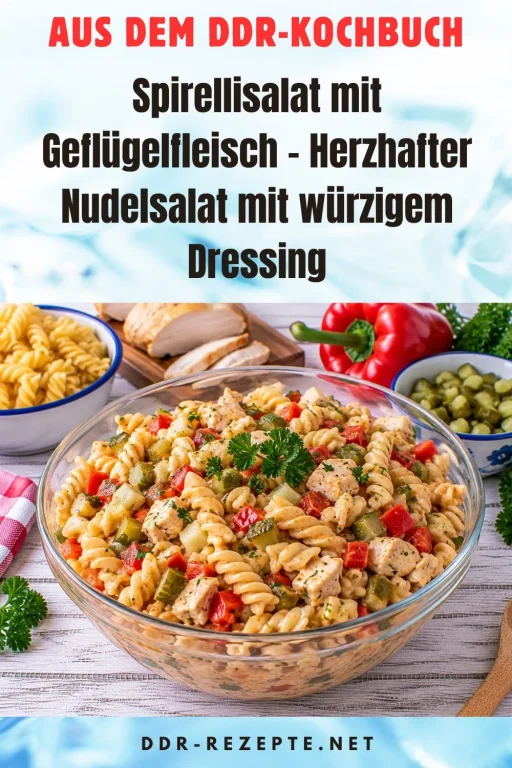 Spirellisalat mit Geflügelfleisch – Herzhafter Nudelsalat mit würzigem Dressing