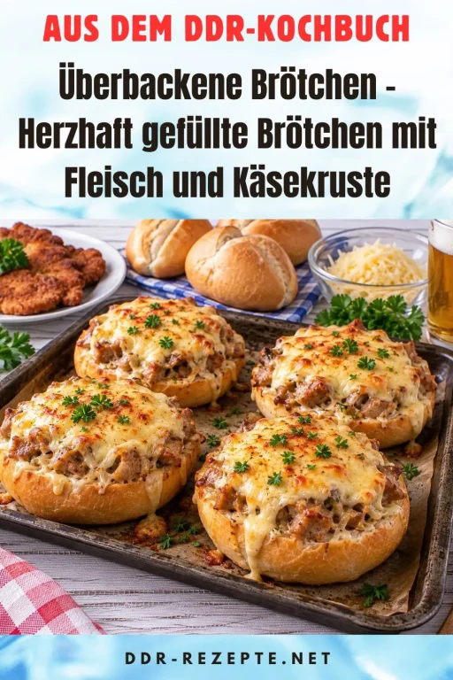 Überbackene Brötchen – Herzhaft gefüllte Brötchen mit Fleisch und Käsekruste