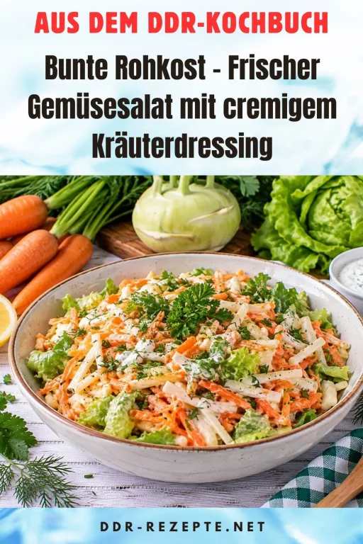 Bunte Rohkost – Frischer Gemüsesalat mit cremigem Kräuterdressing