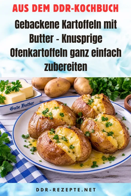 Gebackene Kartoffeln mit Butter – Knusprige Ofenkartoffeln ganz einfach zubereiten