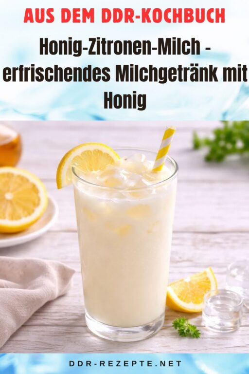 Honig-Zitronen-Milch – erfrischendes Milchgetränk mit Honig