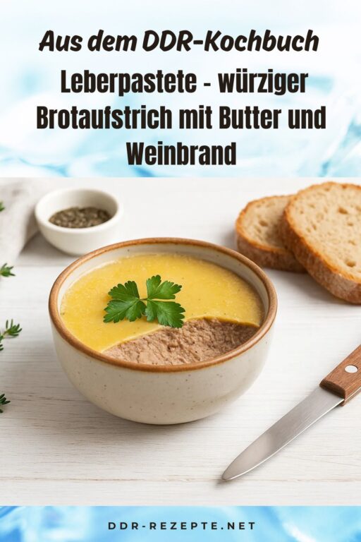 Leberpastete – würziger Brotaufstrich mit Butter und Weinbrand