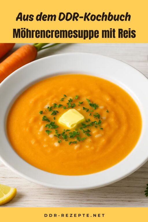 Möhrencremesuppe mit Reis