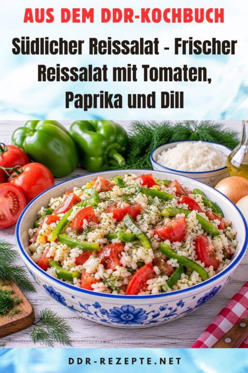 Südlicher Reissalat – Frischer Reissalat mit Tomaten, Paprika und Dill