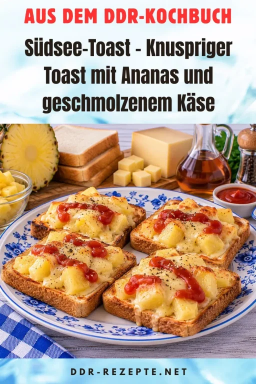 Südsee-Toast – Knuspriger Toast mit Ananas und geschmolzenem Käse