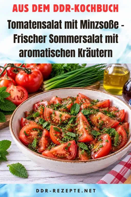 Tomatensalat mit Minzsoße – Frischer Sommersalat mit aromatischen Kräutern