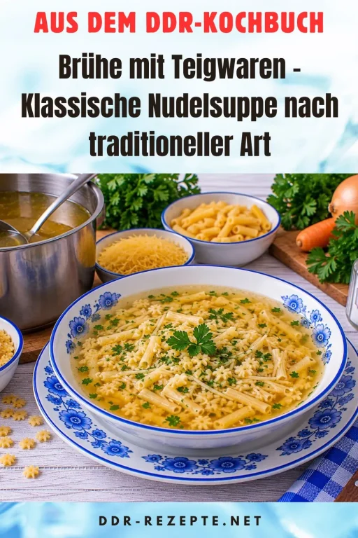 Brühe mit Teigwaren – Klassische Nudelsuppe nach traditioneller Art