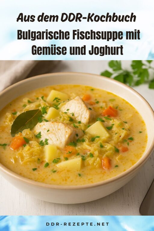 Bulgarische Fischsuppe mit Gemüse und Joghurt