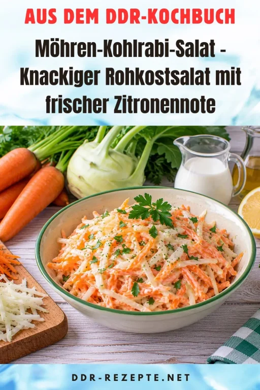 Möhren-Kohlrabi-Salat – Knackiger Rohkostsalat mit frischer Zitronennote