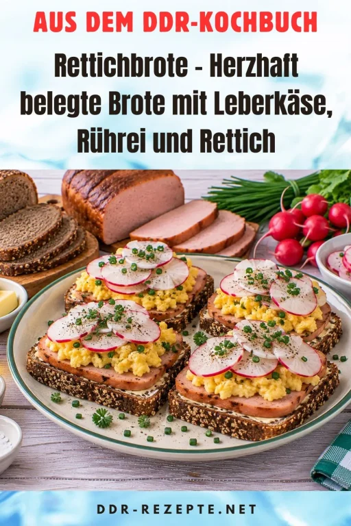 Rettichbrote – Herzhaft belegte Brote mit Leberkäse, Rührei und Rettich