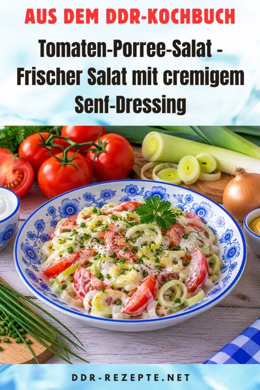 Tomaten-Porree-Salat – Frischer Salat mit cremigem Senf-Dressing