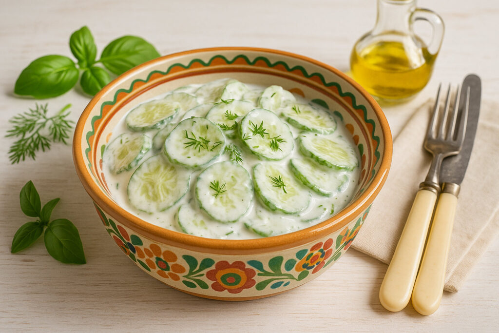 Gurkensalat mit Quarksoße