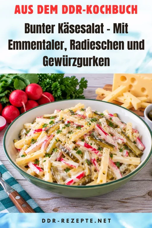 Bunter Käsesalat – Mit Emmentaler, Radieschen und Gewürzgurken