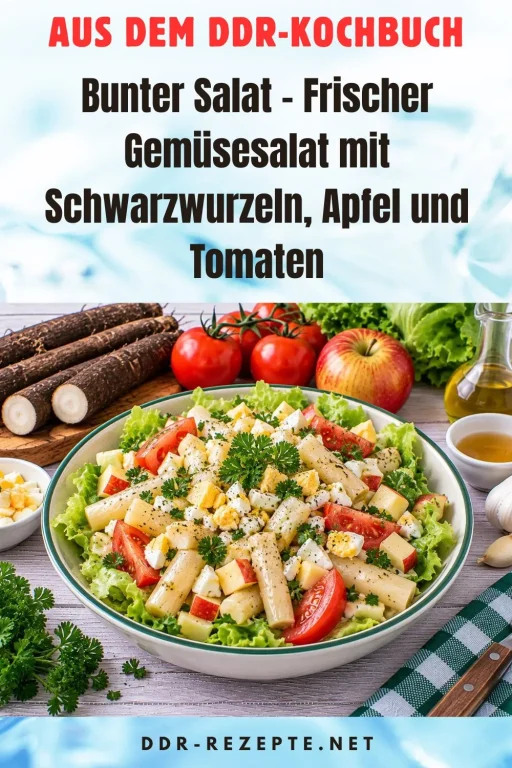 Bunter Salat – Frischer Gemüsesalat mit Schwarzwurzeln, Apfel und Tomaten