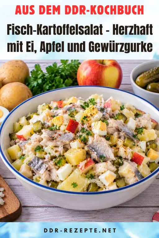Fisch-Kartoffelsalat – Herzhaft mit Ei, Apfel und Gewürzgurke