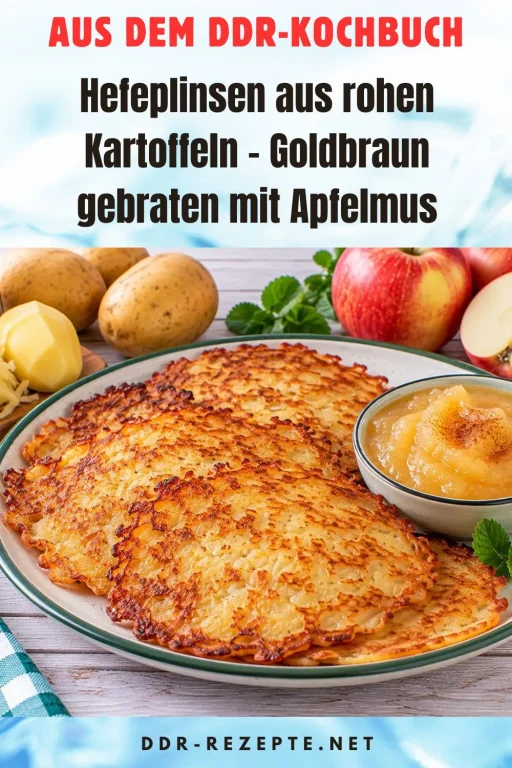 Hefeplinsen aus rohen Kartoffeln – Goldbraun gebraten mit Apfelmus