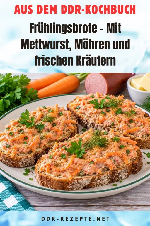 Frühlingsbrote – Mit Mettwurst, Möhren und frischen Kräutern