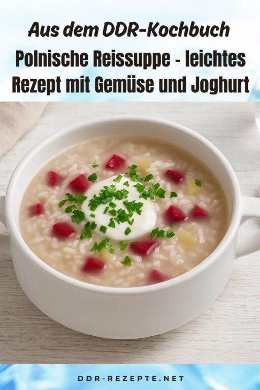 Polnische Reissuppe – leichtes Rezept mit Gemüse und Joghurt