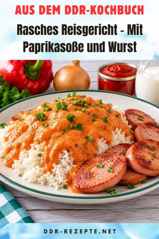 Rasches Reisgericht – Mit Paprikasoße und Wurst