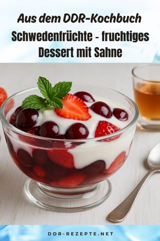 Schwedenfrüchte – fruchtiges Dessert mit Sahne