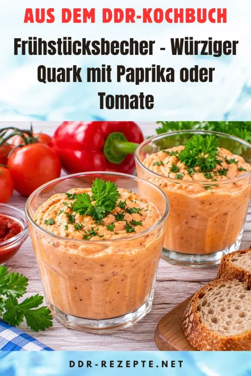 Frühstücksbecher – Würziger Quark mit Paprika oder Tomate