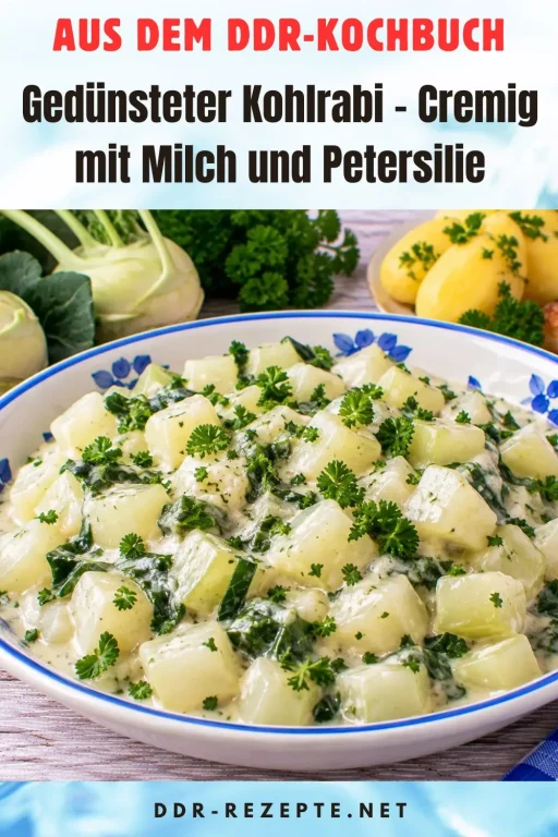 Gedünsteter Kohlrabi – Cremig mit Milch und Petersilie