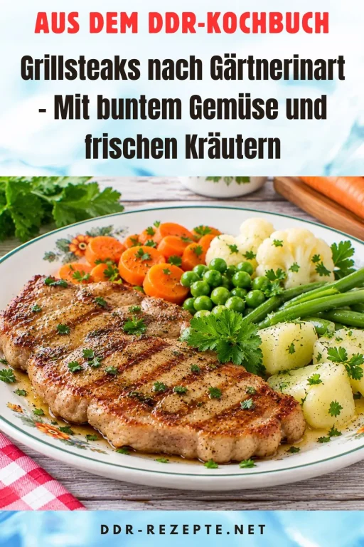 Grillsteaks nach Gärtnerinart – Mit buntem Gemüse und frischen Kräutern