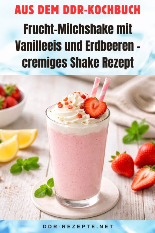 Frucht-Milchshake mit Vanilleeis und Erdbeeren – cremiges Shake Rezept