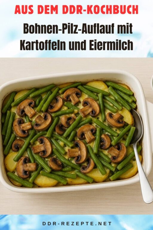 Bohnen-Pilz-Auflauf mit Kartoffeln und Eiermilch