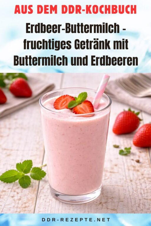 Erdbeer-Buttermilch – fruchtiges Getränk mit Buttermilch und Erdbeeren