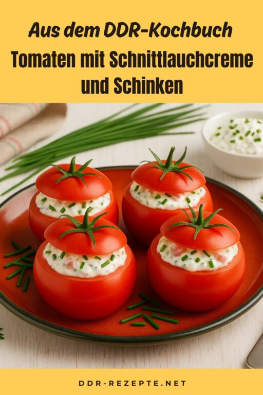 Tomaten mit Schnittlauchcreme und Schinken