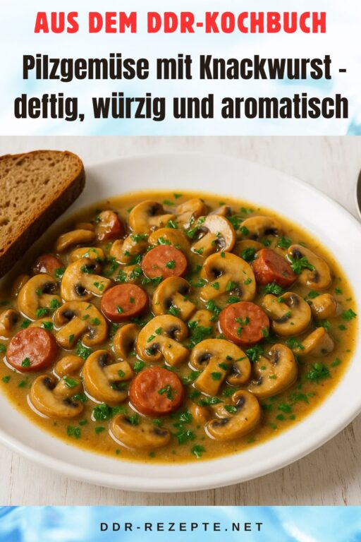 Pilzgemüse mit Knackwurst – deftig, würzig und aromatisch
