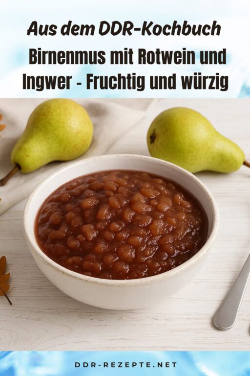 Birnenmus mit Rotwein und Ingwer – Fruchtig und würzig