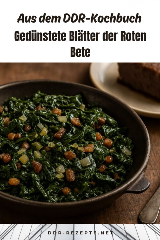 Gedünstete Blätter der Roten Bete