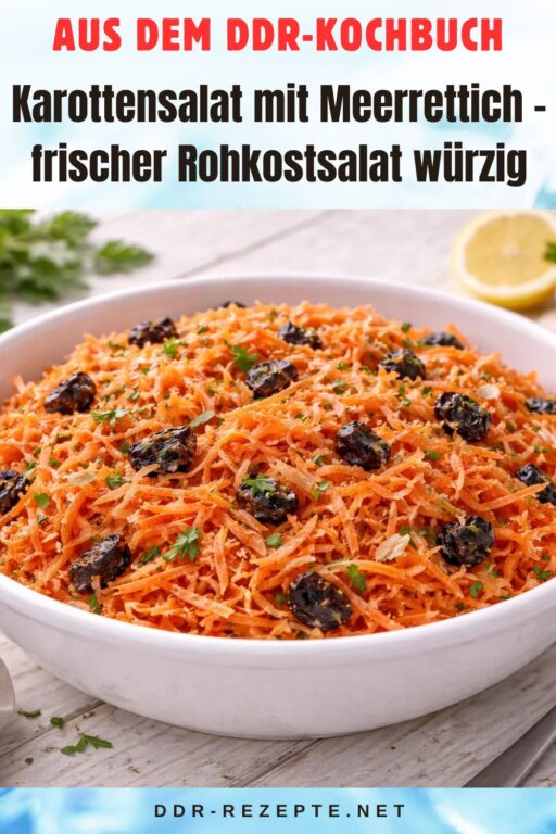 Karottensalat mit Meerrettich – frischer Rohkostsalat würzig