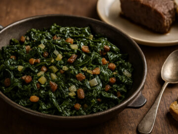 Gedünstete Blätter der Roten Bete