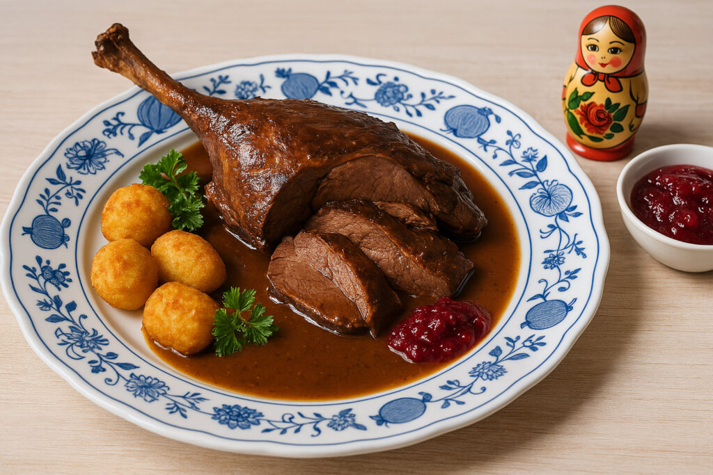 Rehkeule oder Rehrücken gebraten