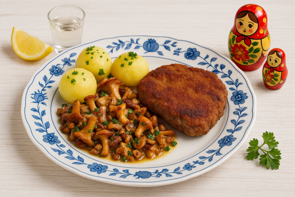 Treseburger Rehschnitzel mit Pilzgemüse