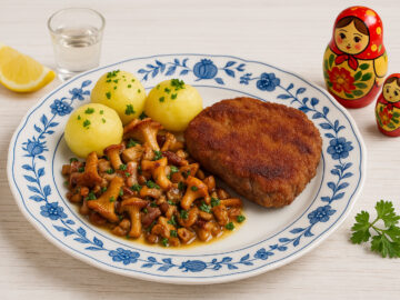 Treseburger Rehschnitzel mit Pilzgemüse