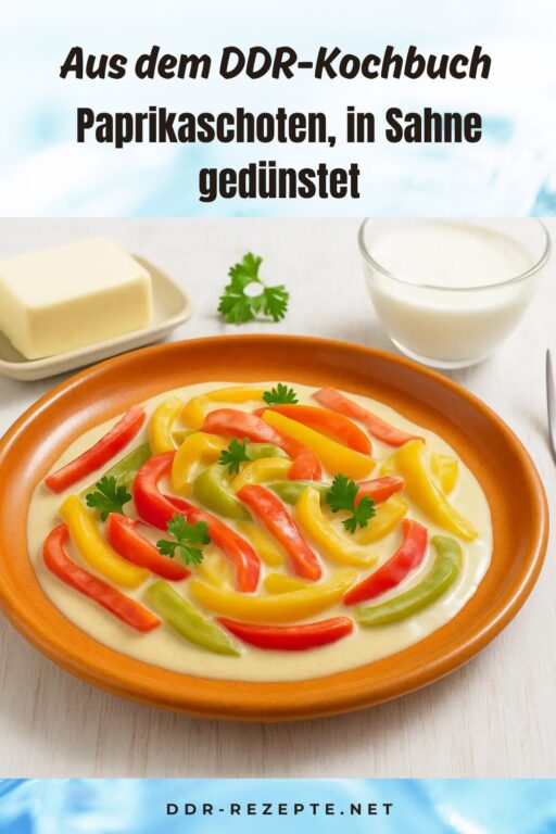 Paprikaschoten, in Sahne gedünstet