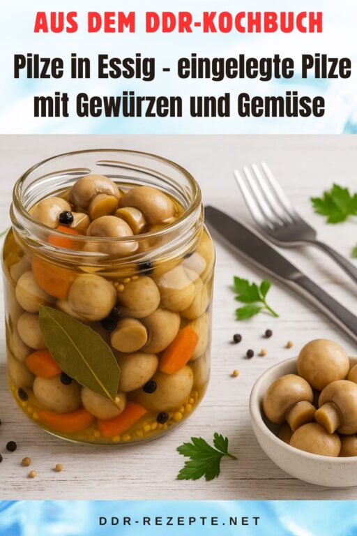 Pilze in Essig – eingelegte Pilze mit Gewürzen und Gemüse