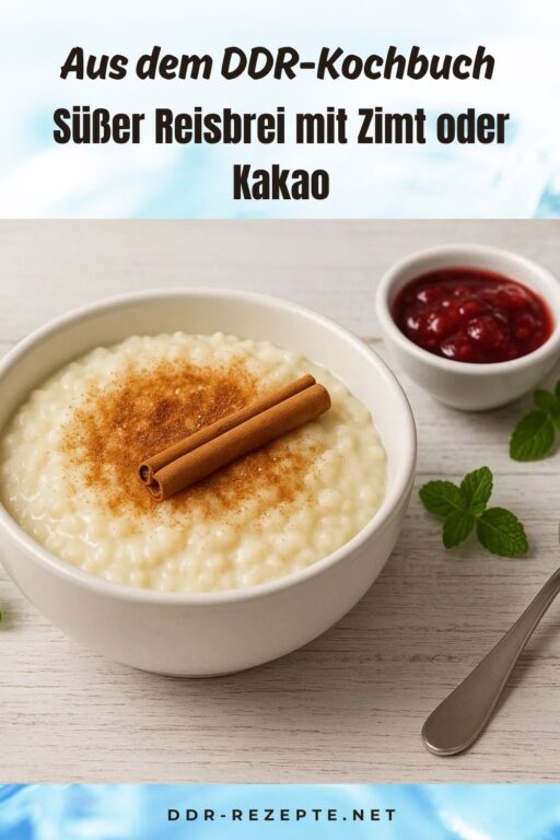 Süßer Reisbrei mit Zimt oder Kakao