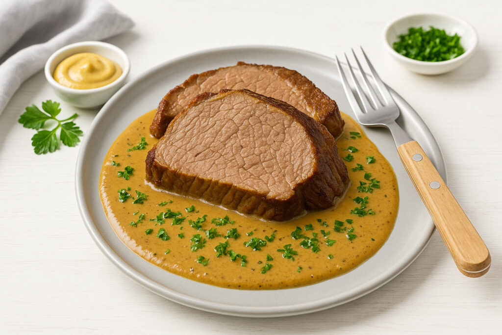 Rindsbraten mit Senf