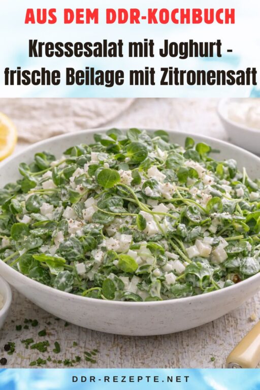Kressesalat mit Joghurt – frische Beilage mit Zitronensaft