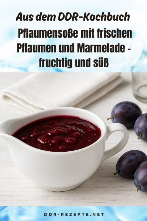 Pflaumensoße mit frischen Pflaumen und Marmelade – fruchtig und süß