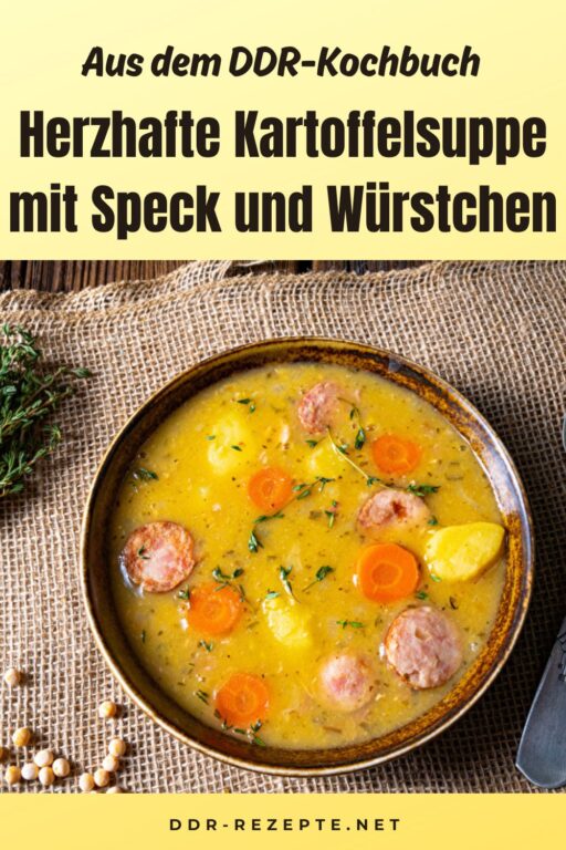 Herzhafte Kartoffelsuppe mit Speck und Würstchen