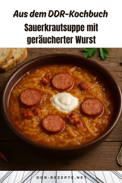 Sauerkrautsuppe mit geräucherter Wurst