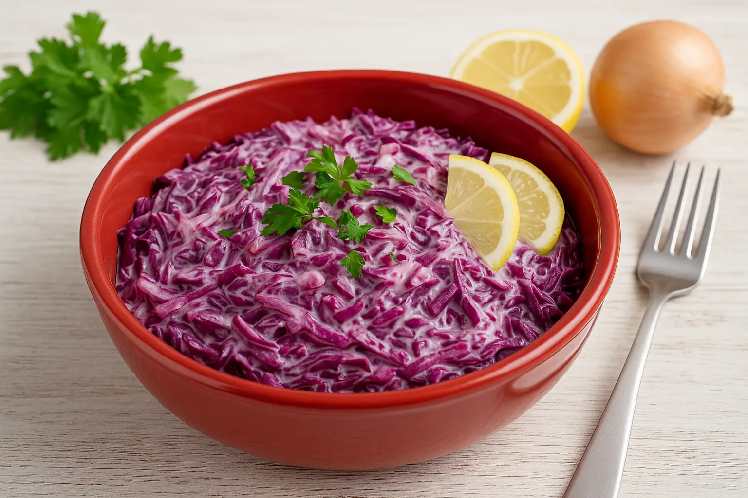 Rotkohlsalat mit Sahne – Frisch, cremig & farbenfroh Rotkohlsalat mit Sahne – Frisch, cremig & farbenfroh